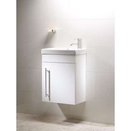 Roper Rhodes Esta 450mm Gloss White Wallmounted Vanity Unit With Basin in room setting